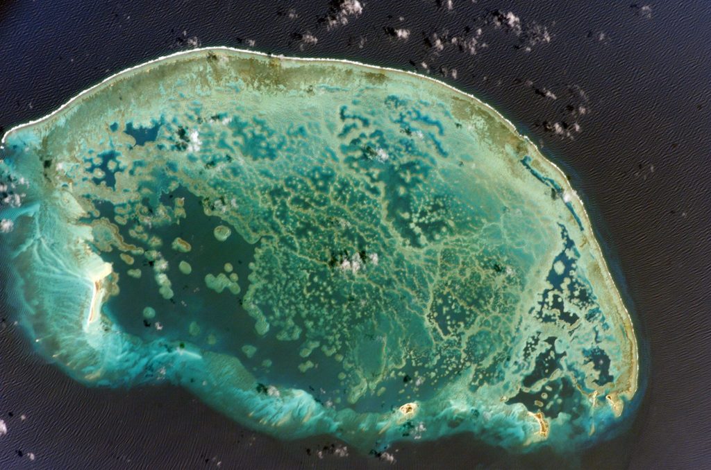 Vista aérea de Arrecife Alacranes.