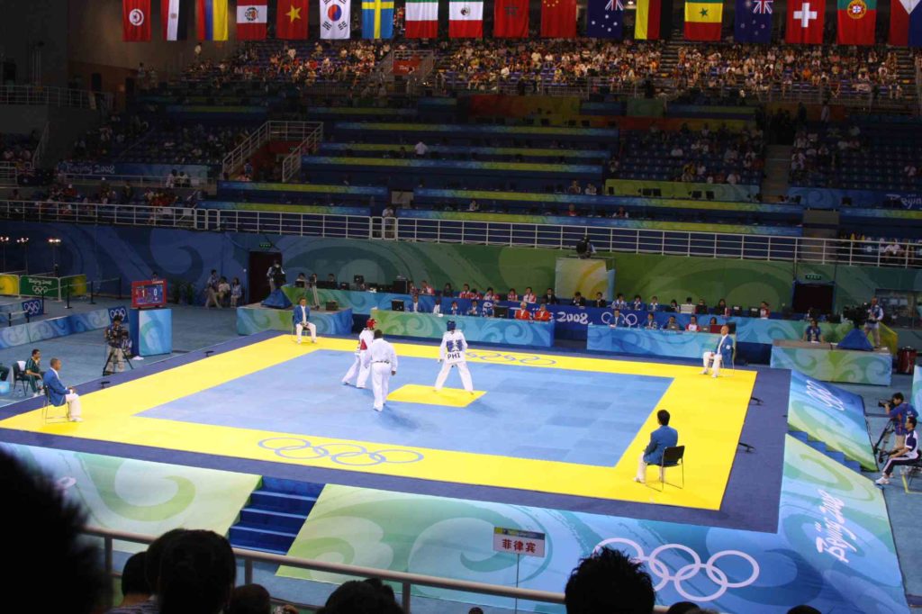 La zona de competencia en las reglas del taekwondo