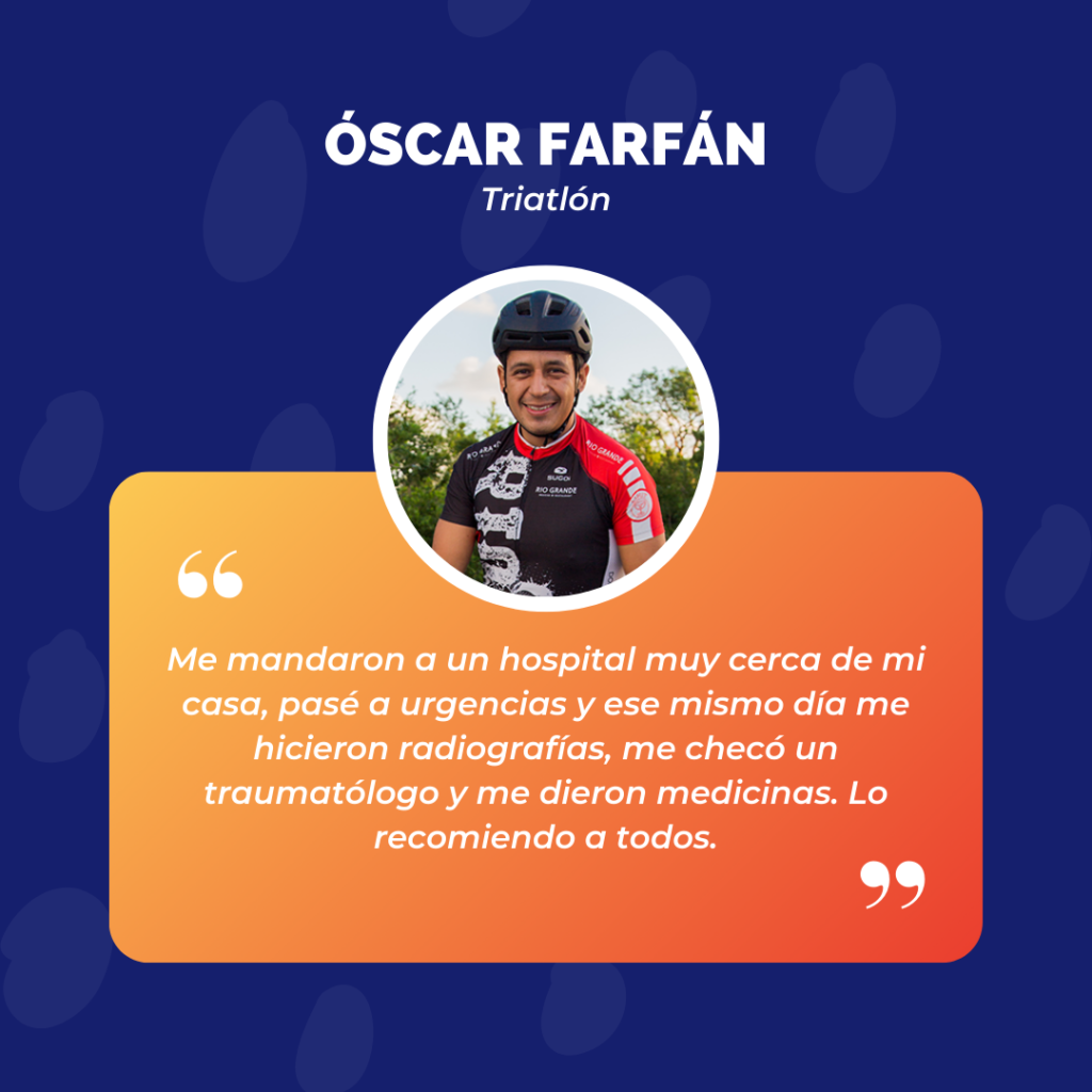 Testimonio del seguro de accidentes para deportistas de Óscar Farfán