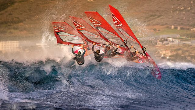 Equipo deportivo en el windsurf olímpico