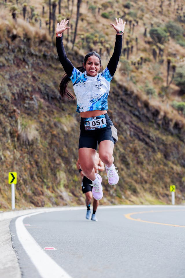 Maratonista lista para cumplir el reto.